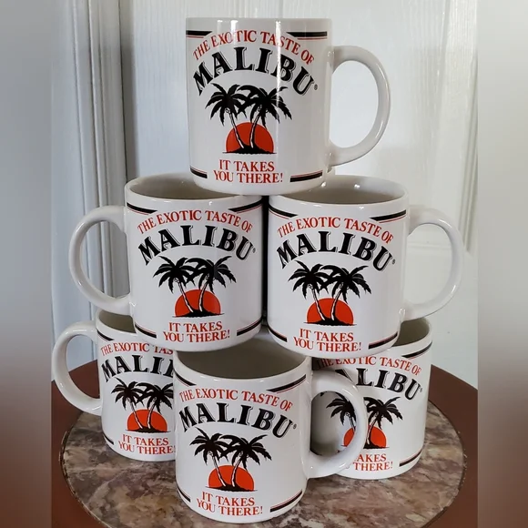 🌴 (4) 10oz Malibu 🌴 Palm Tree Mugs - Picture 11 of 13